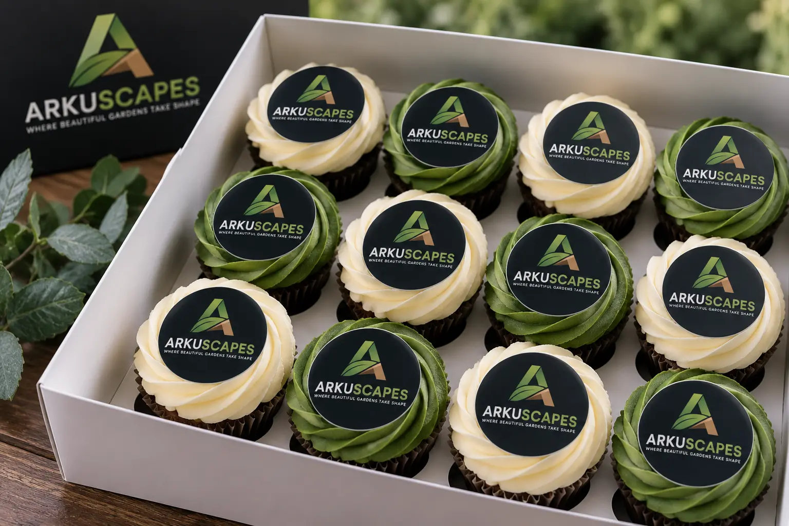Branded logo cupcakes cupcakes by Sweet Exchange Cakery