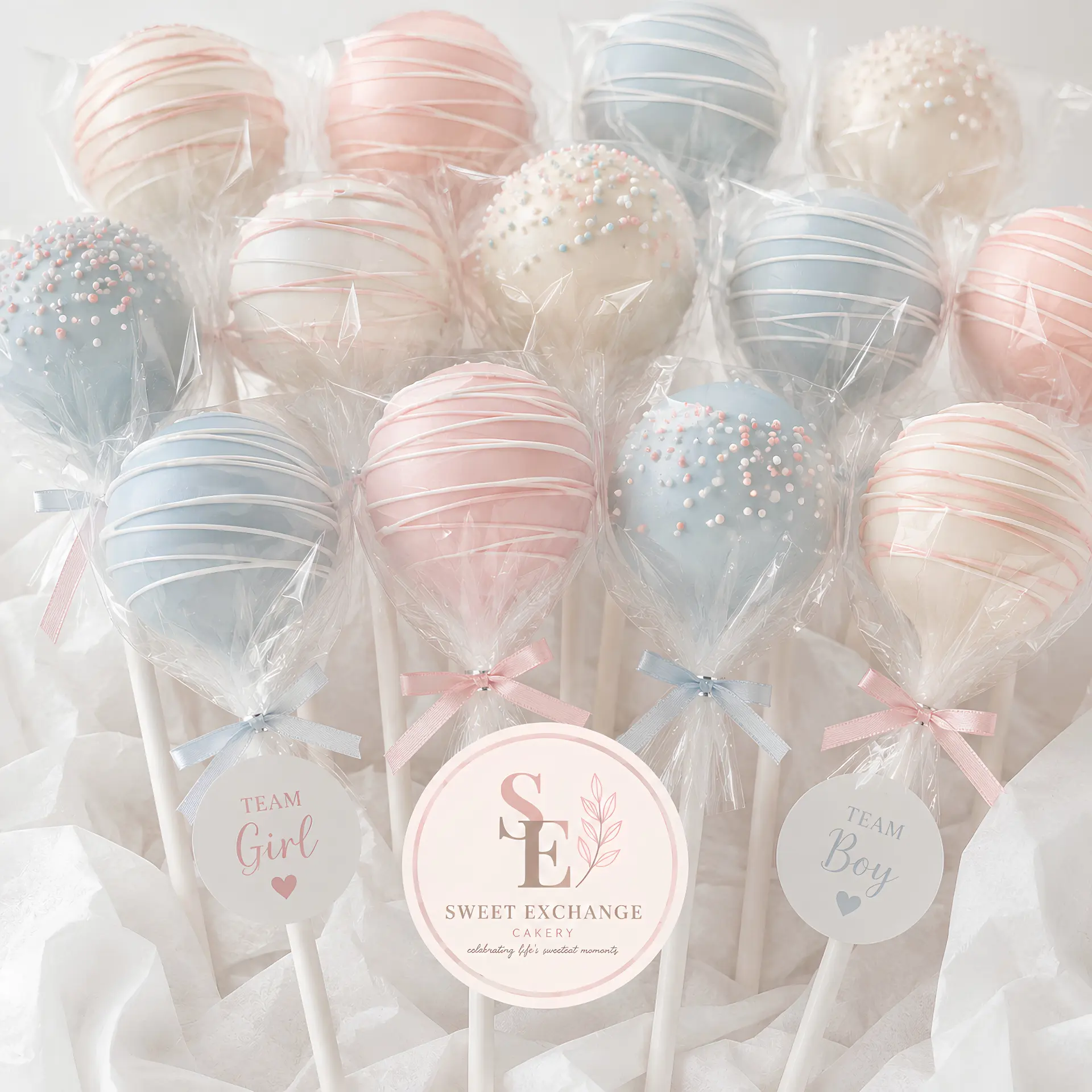 Team Girl / Team Boy gender reveal pops