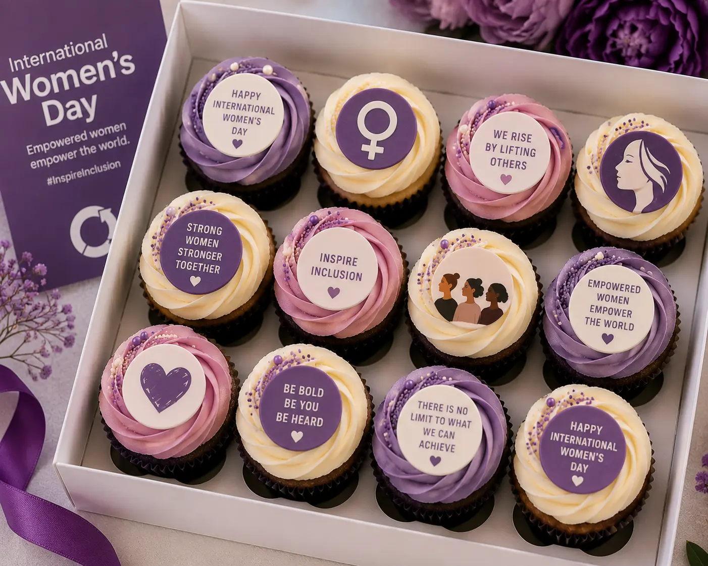 International Women's Day cupcakes by Sweet Exchange Cakery