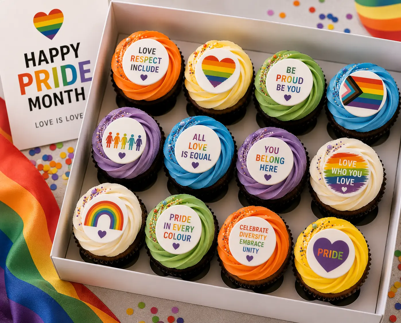 Pride Month cupcakes by Sweet Exchange Cakery