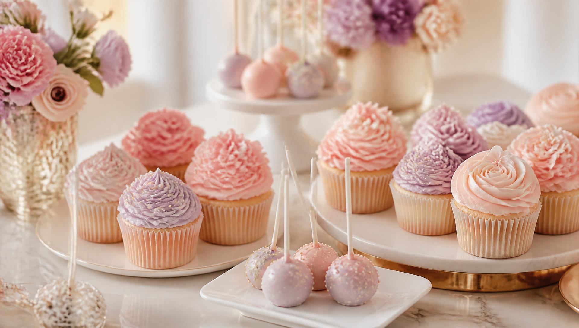 Handmade cupcakes and cake pops styled for a Redlands celebration